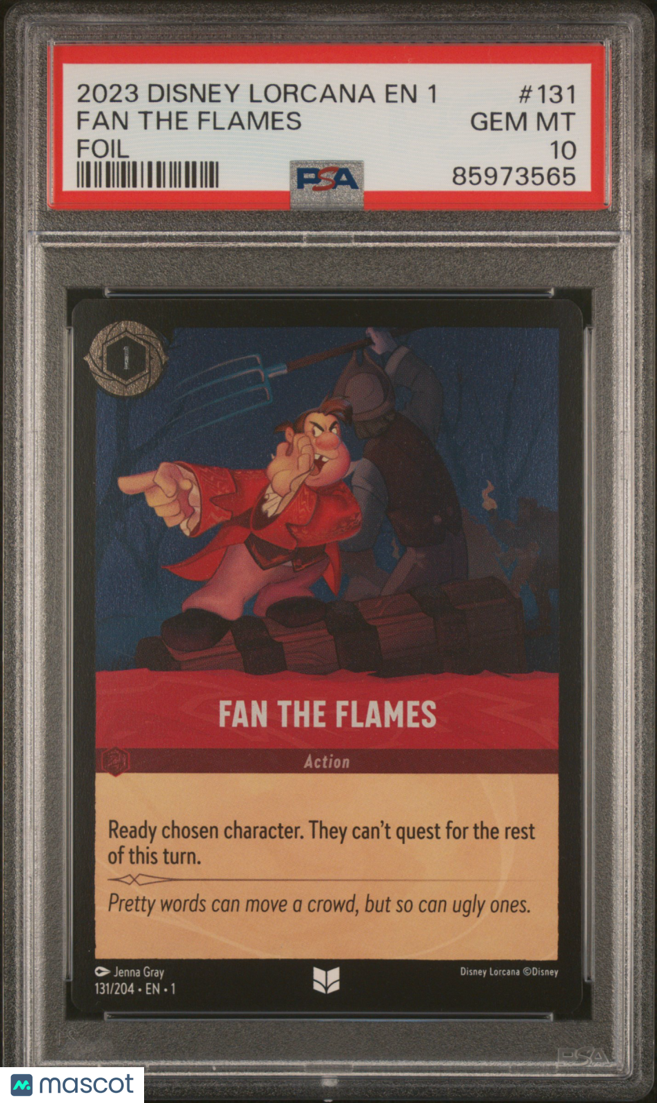 2023 Disney Lorcana EN 1-The First Chapter Fan The Flames Foil PSA 10 #131