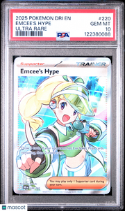 2025 Pokemon Dri EN-Destined Rivals Emcee's Hype Ultra Rare PSA 10 #220