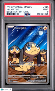 2025 Pokemon Meg EN-Mega Evolution Helioptile Illustration Rare PSA 9 #143