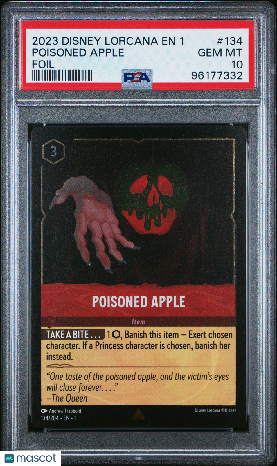 2023 Disney Lorcana EN 1-The First Chapter Poisoned Apple Foil PSA 10 #134