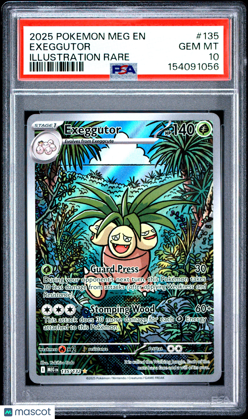 2025 Pokemon Meg EN-Mega Evolution Exeggutor Illustration Rare PSA 10 #135