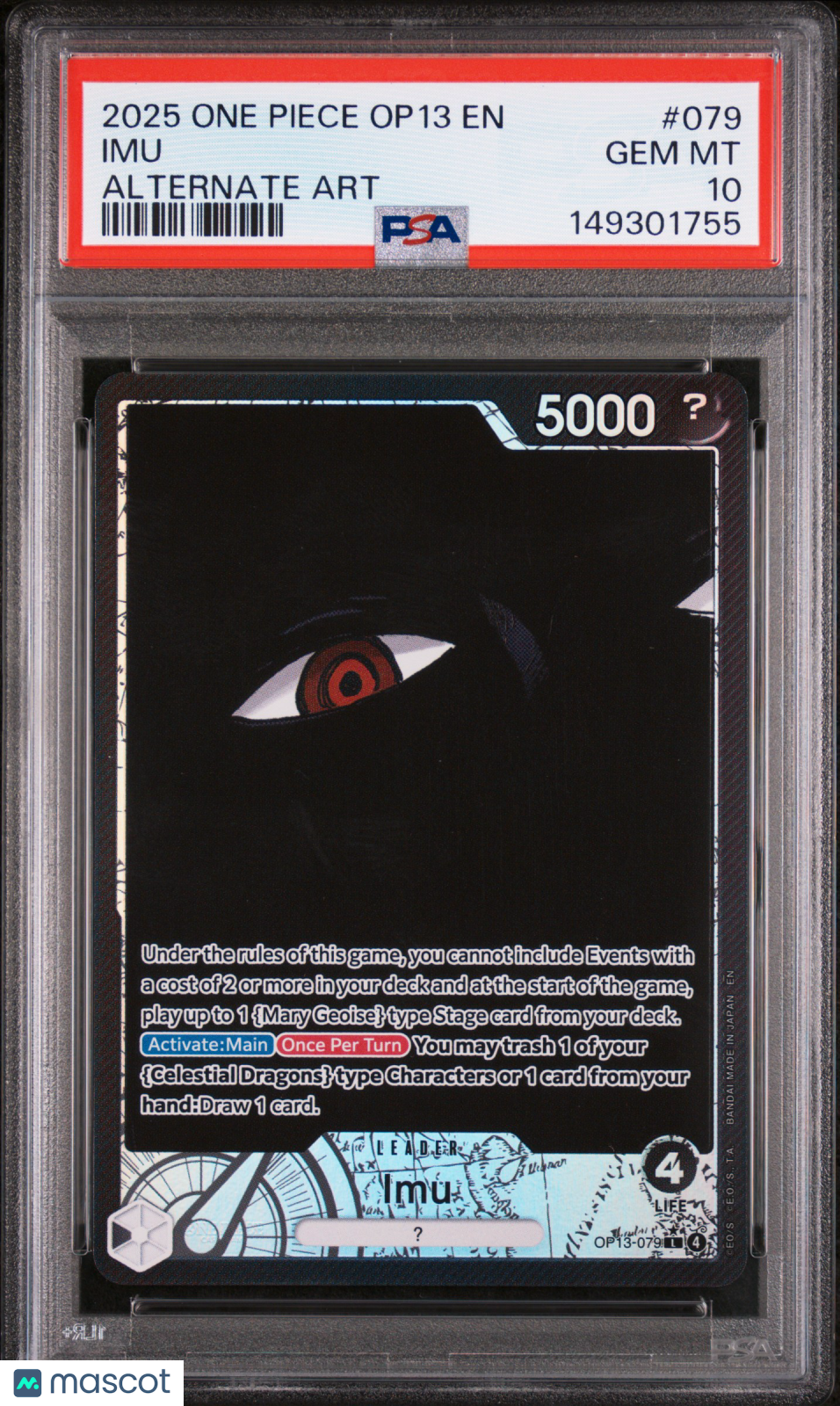 2025 One Piece Op13-Carrying On His Will Imu Alternate Art PSA 10 #079