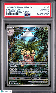 2025 Pokemon Meg EN-Mega Evolution Exeggutor Illustration Rare PSA 10 #135