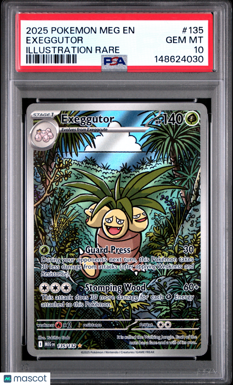 2025 Pokemon Meg EN-Mega Evolution Exeggutor Illustration Rare PSA 10 #135