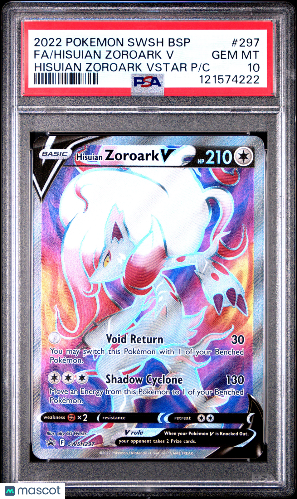 2022 Pokemon Promo Hisuian Zoroark V Hisuian Zoroark VSTAR P/C Fa PSA 10 #297
