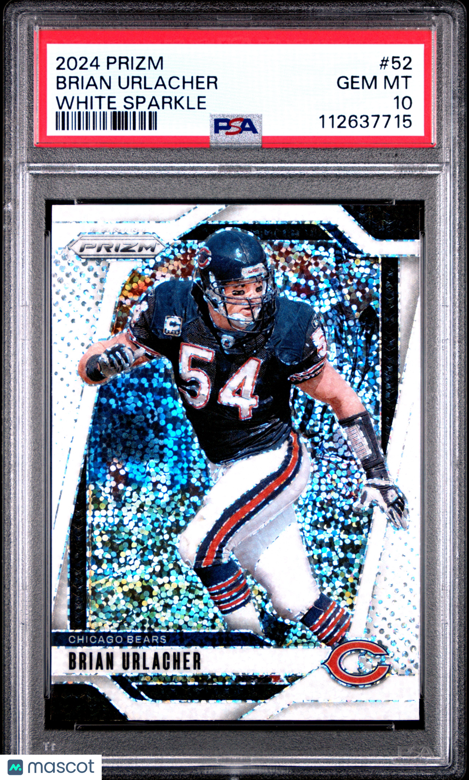 Brian Urlacher 2024 Panini Prizm #52 White Sparkle PSA 10 SSP Bears