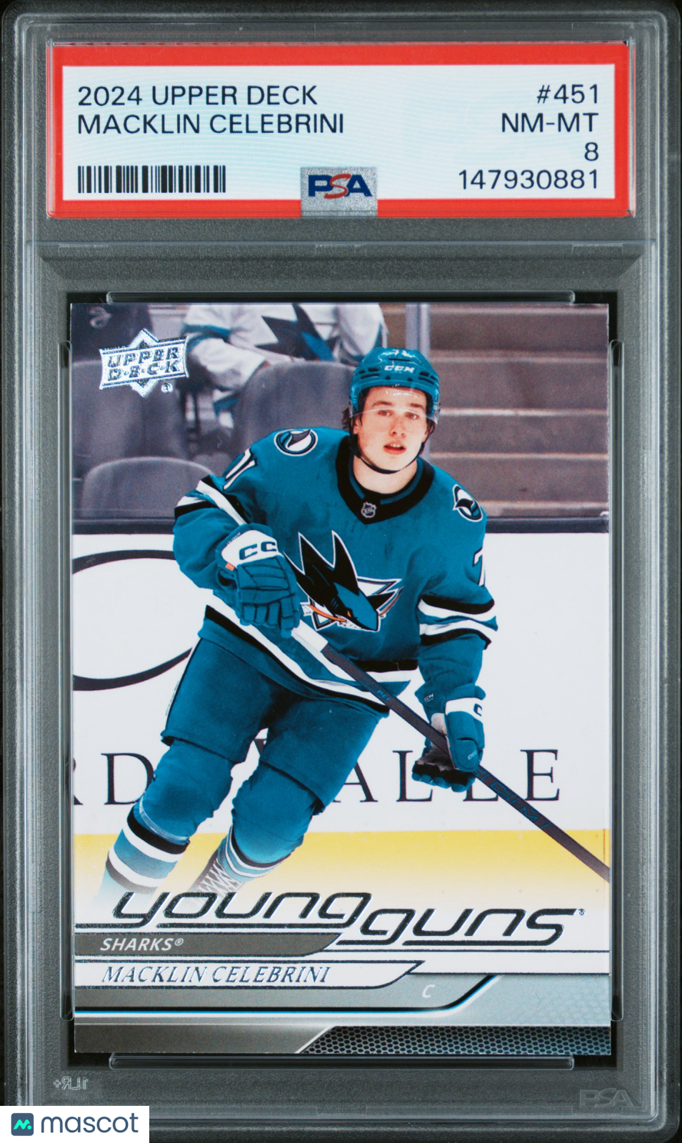Macklin Celebrini 2024 Upper Deck #451 PSA 8