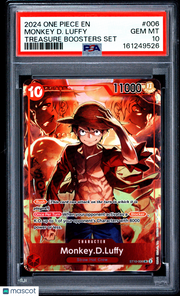2024 One Piece Promos Monkey D. Luffy Treasure Boosters Set PSA 10 #006