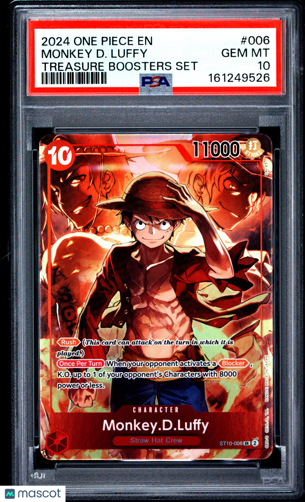 2024 One Piece Promos Monkey D. Luffy Treasure Boosters Set PSA 10 #006