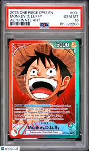 2025 One Piece Op13-Carrying On His Will Monkey D. Luffy Alternate Art PSA 10 #001