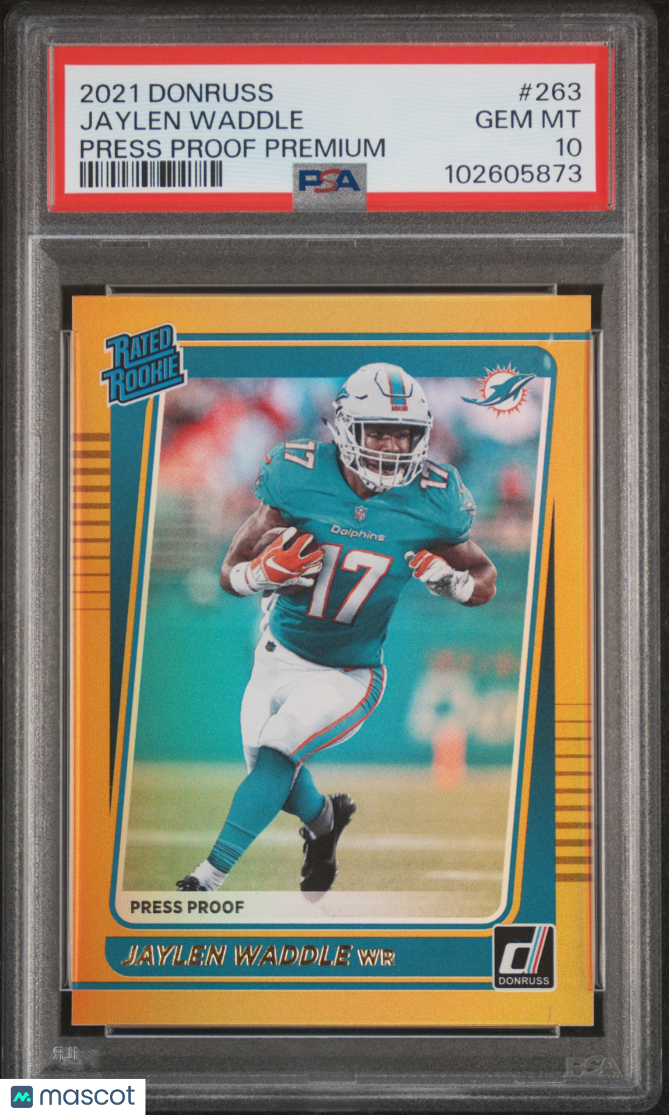 Jaylen Waddle 2021 Panini Donruss #263 Press Proof Premium PSA 10