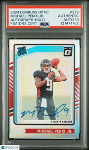 Michael Penix JR. 2024 Panini Donruss Optic #279 Autograph Holo PSA A Auto 10