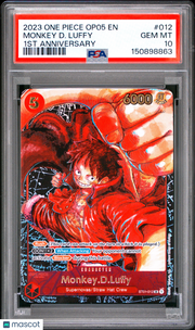 2023 One Piece Op05-Awakening Of The New Era Monkey D. Luffy 1st Anniversary PSA 10 #012