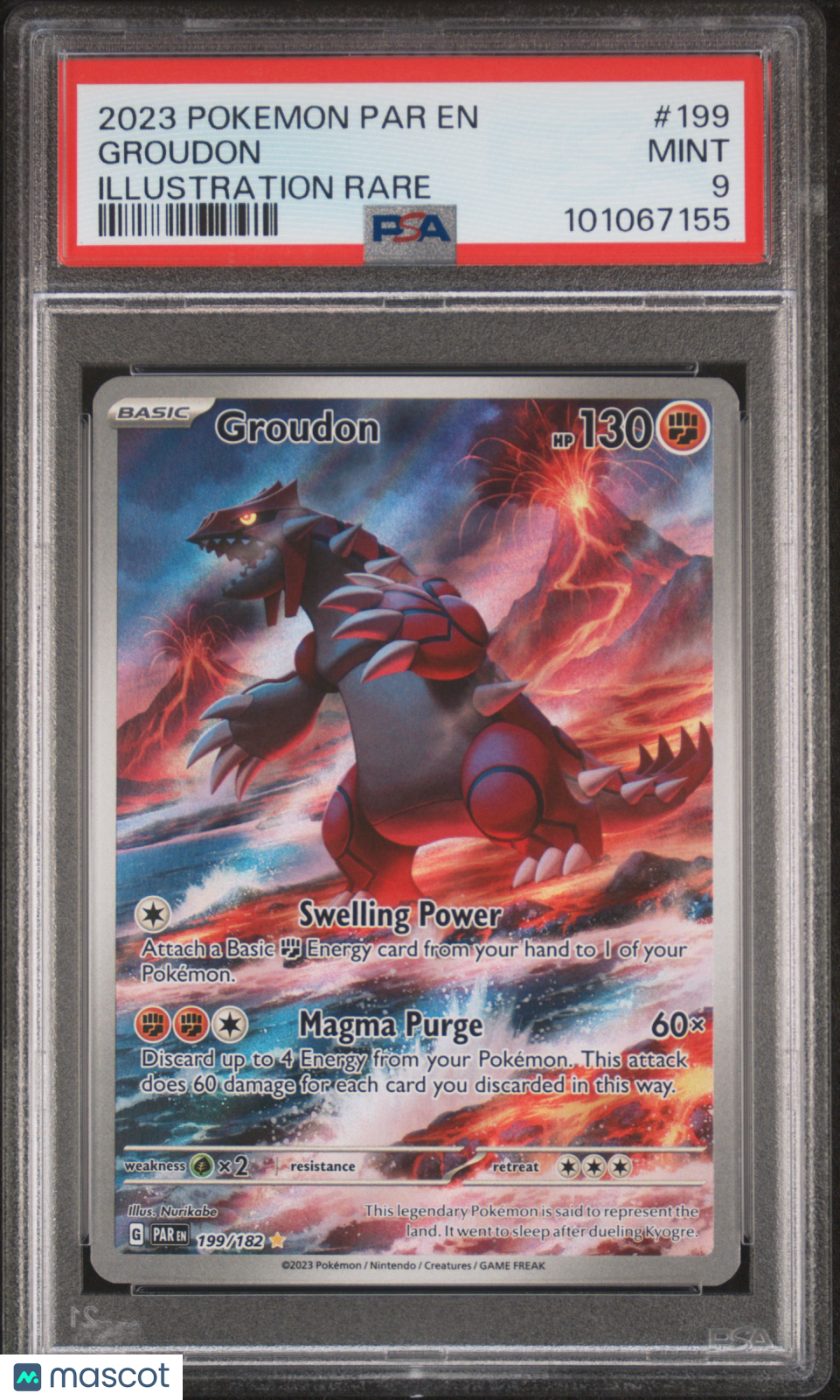 2023 Pokemon Par EN-Paradox Rift Groudon Illustration Rare PSA 9 #199