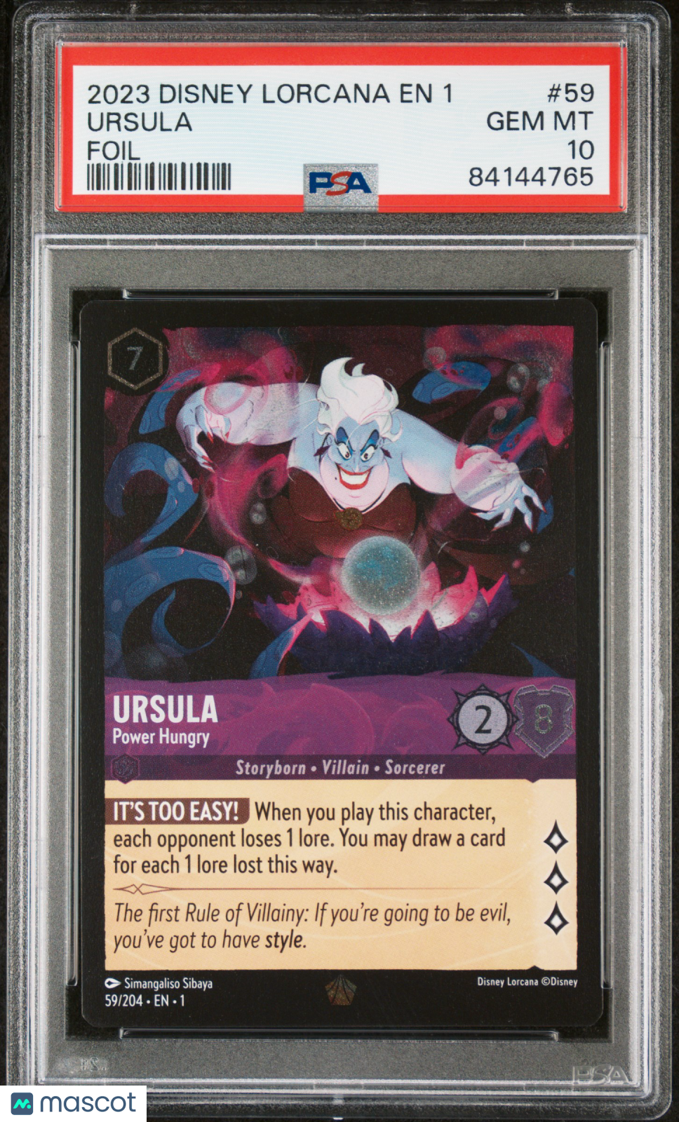 2023 Disney Lorcana EN 1-The First Chapter Ursula Foil PSA 10 #59