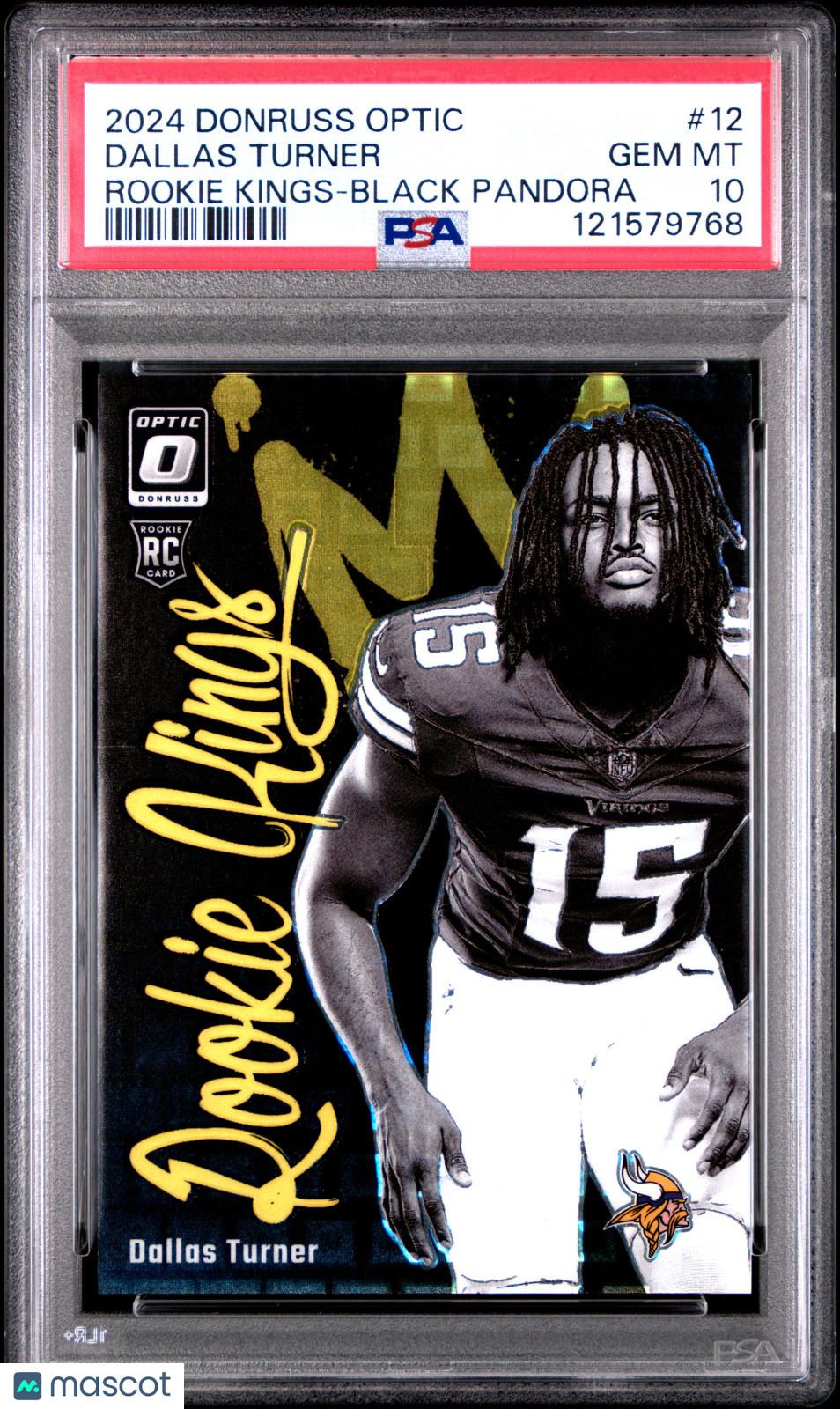 Dallas Turner 2024 Panini Donruss Optic Rookie Kings #12 Black Pandora PSA 10