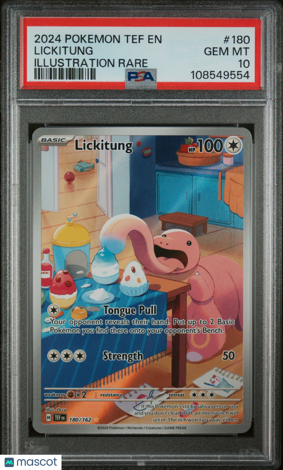 2024 Pokemon Tef EN-Temporal Forces Lickitung Illustration Rare PSA 10 #180