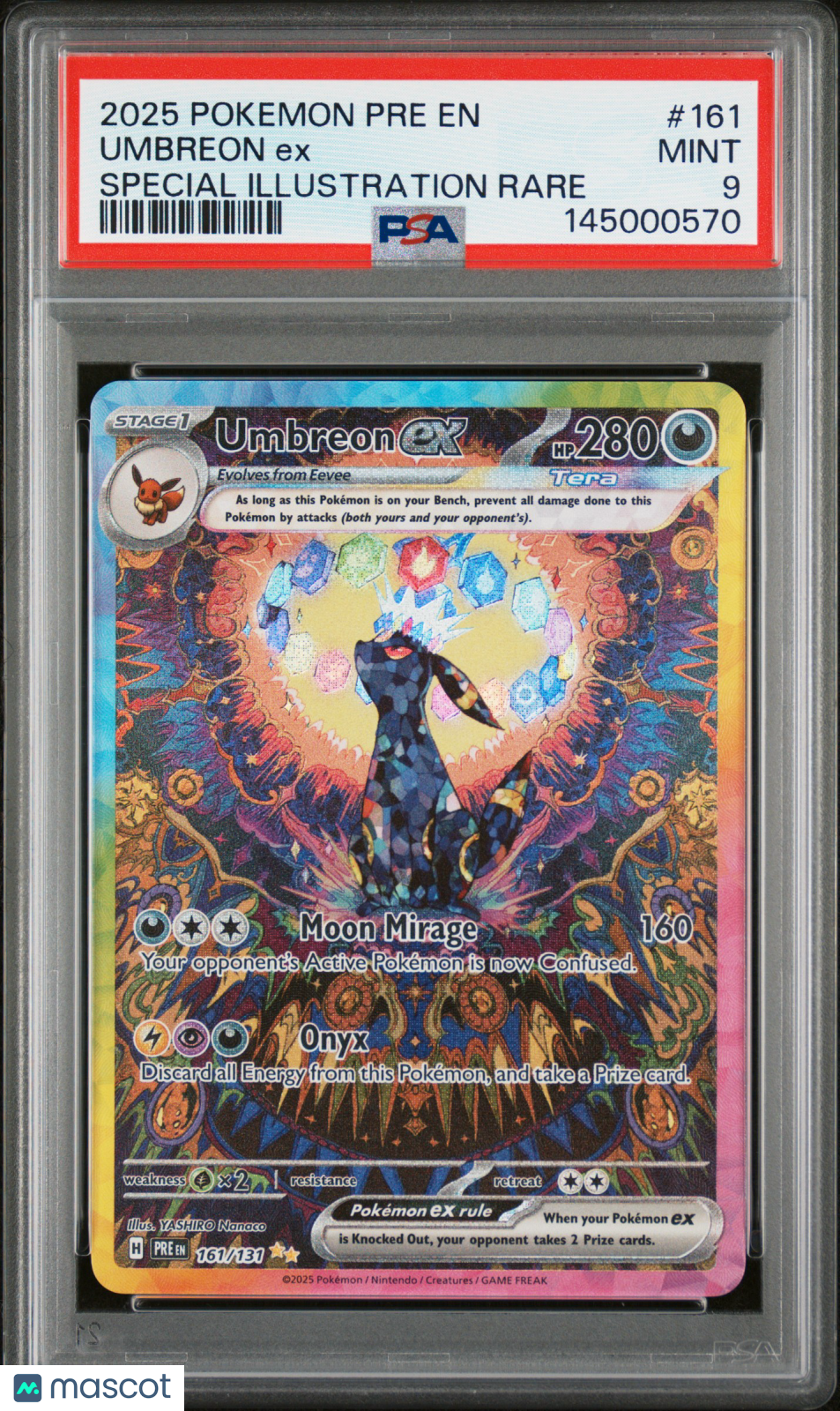 2025 Pokemon Pre EN-Prismatic Evolutions Umbreon EX Special Illustration Rare PSA 9 #161