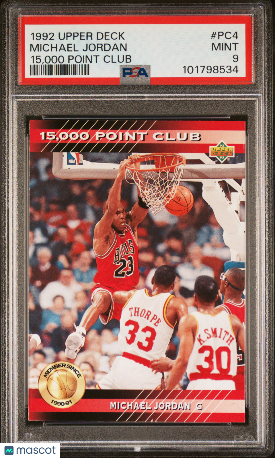 Michael Jordan 1992 Upper Deck 15,000 Point Club #PC4 PSA 9