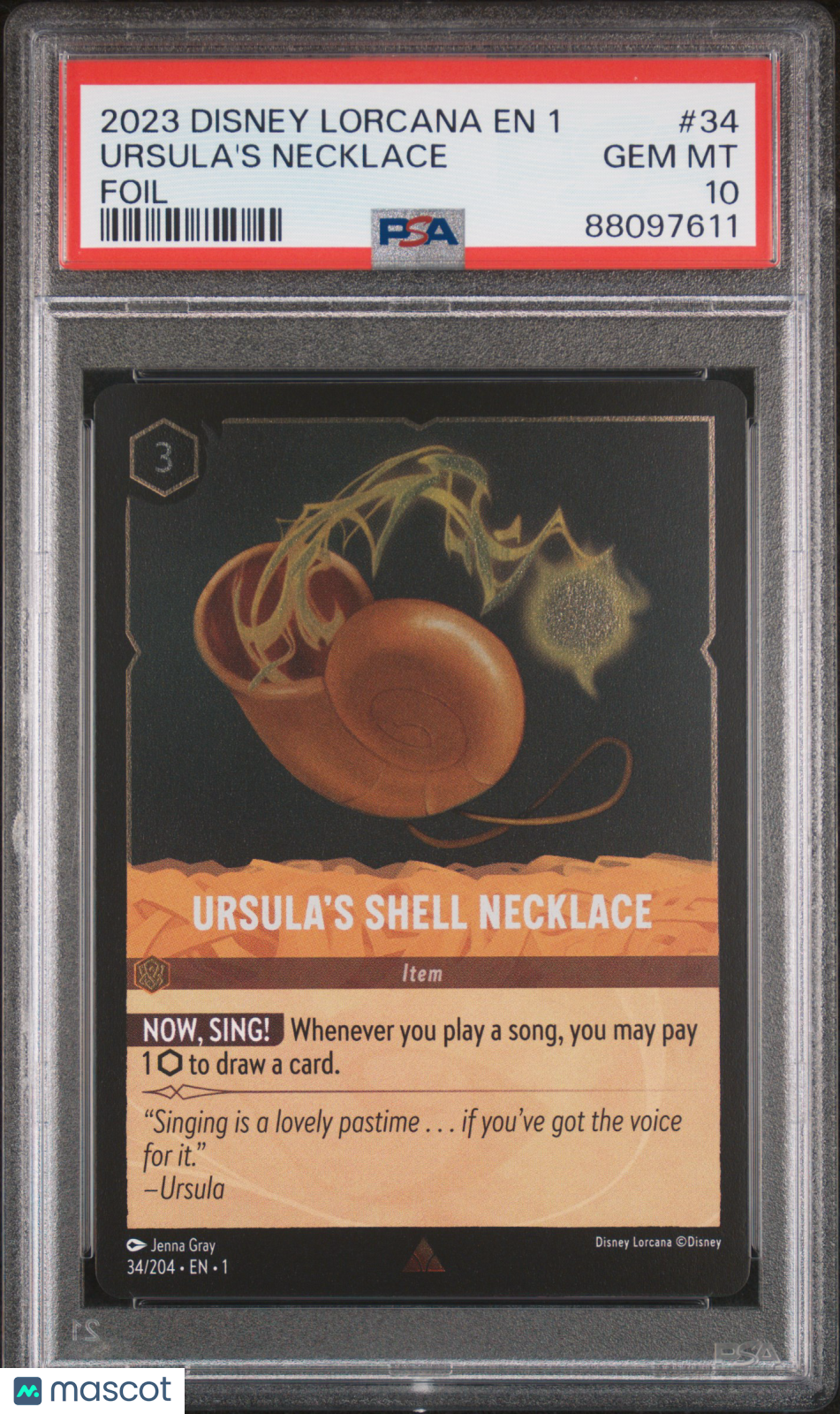 2023 Disney Lorcana EN 1-The First Chapter Ursula's Necklace Foil PSA 10 #34