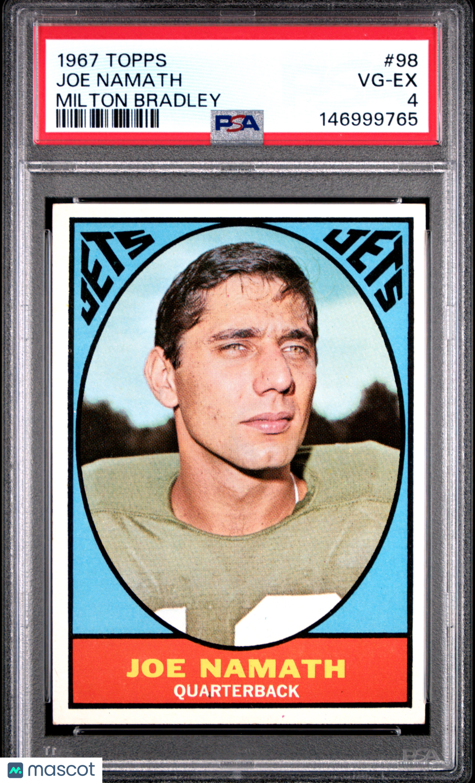 Joe Namath 1967 Topps Milton Bradley #98 PSA 4