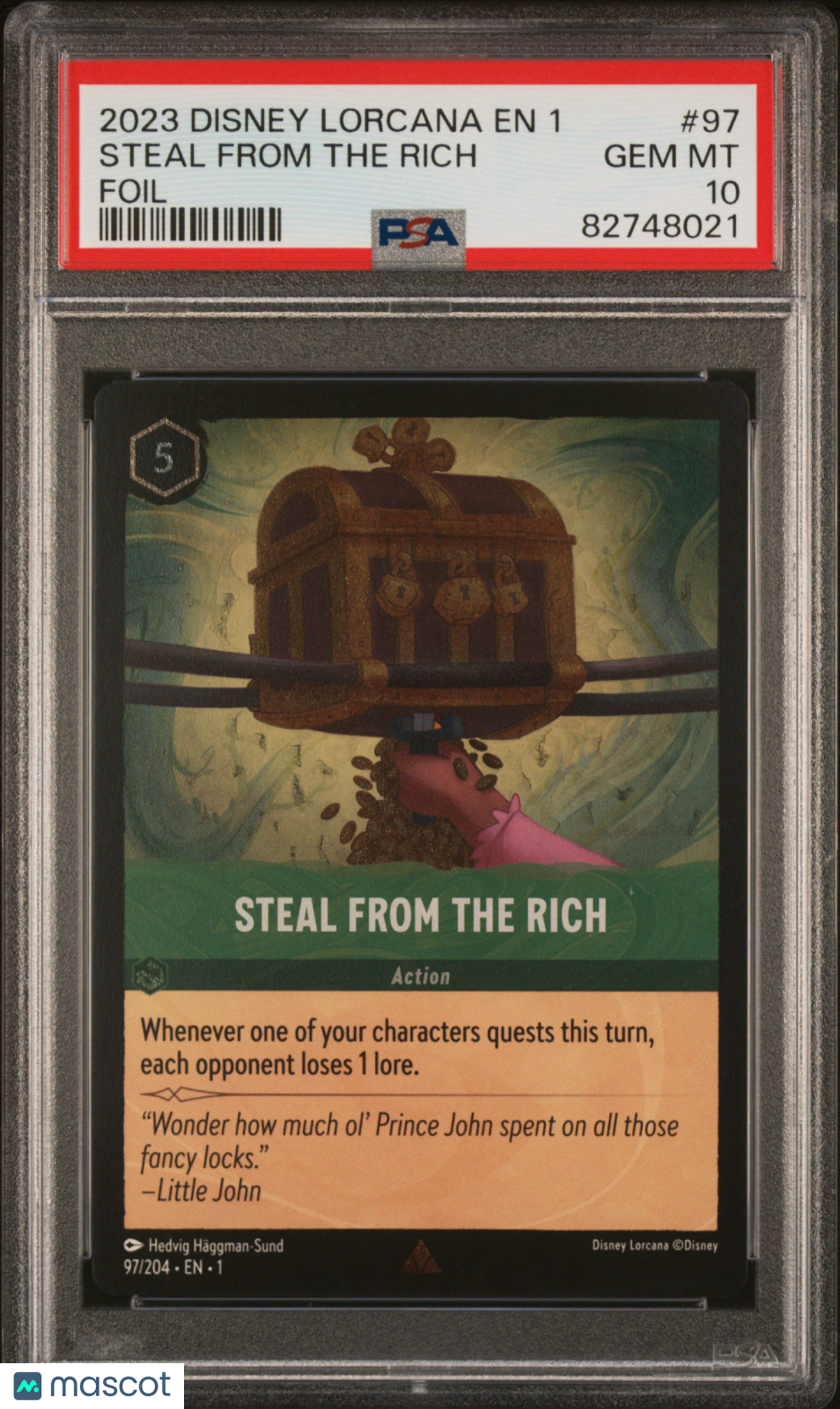 2023 Disney Lorcana EN 1-The First Chapter Steal From The Rich Foil PSA 10 #97