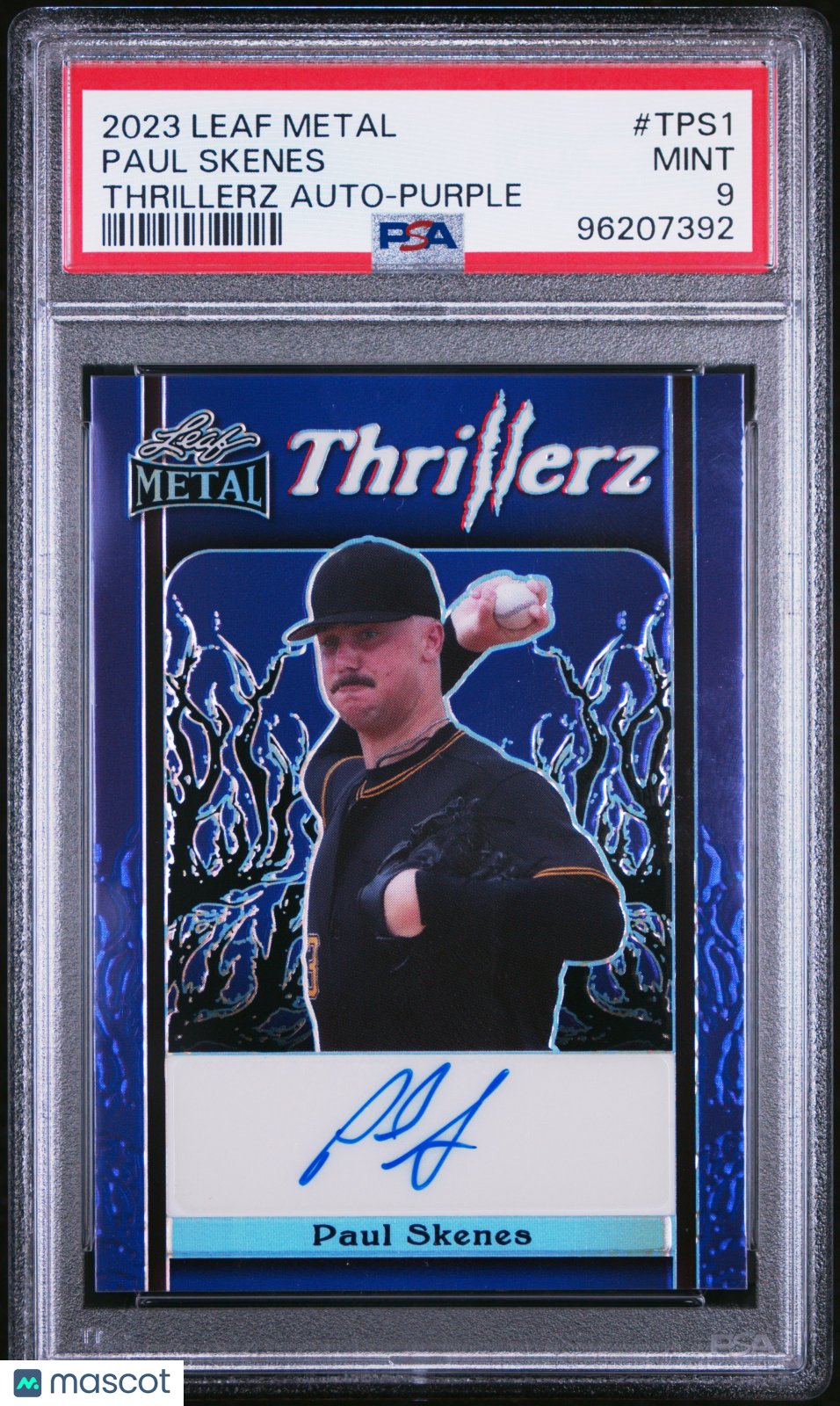Paul Skenes 2023 Leaf Metal Thrillerz Autographs #TPS1 Purple PSA 9